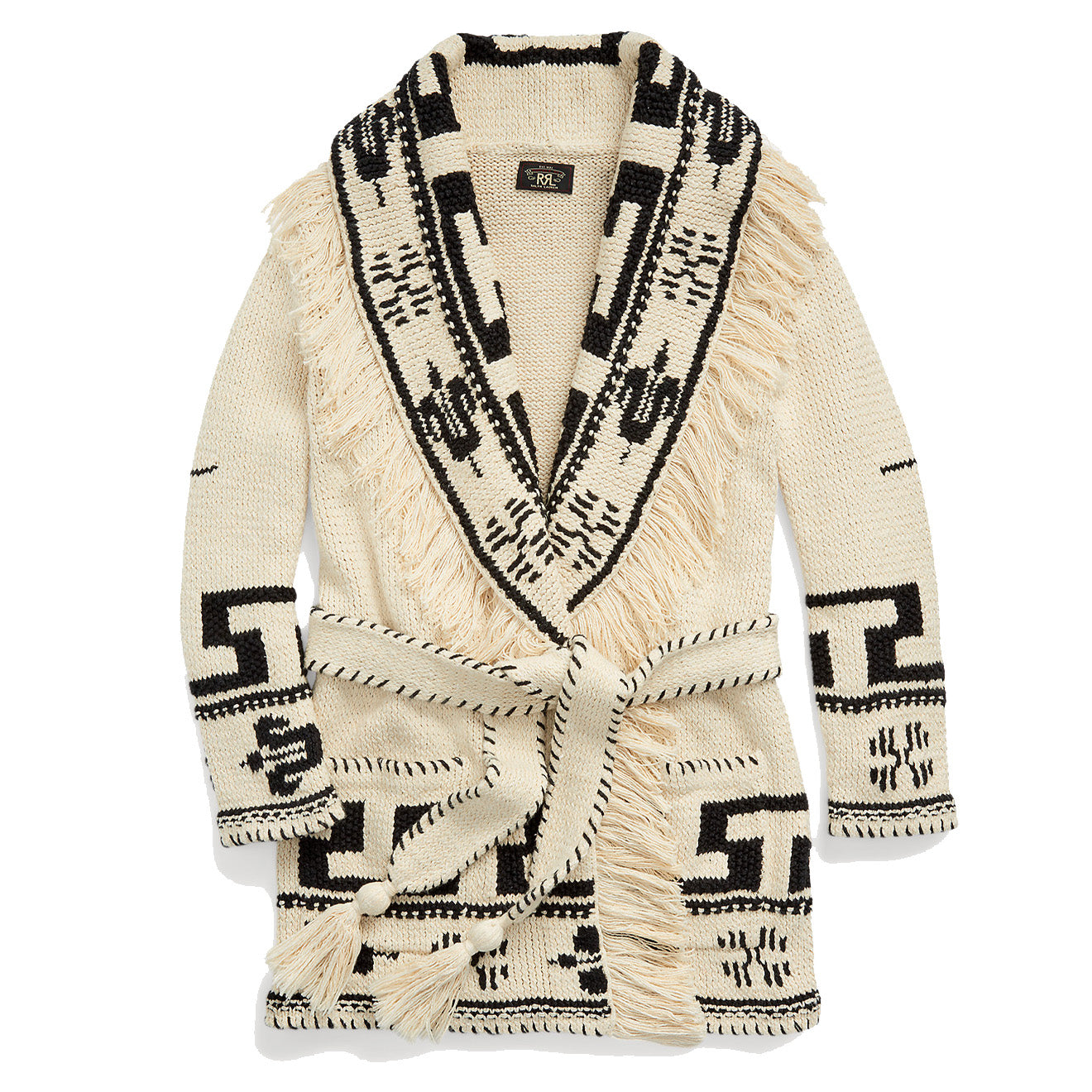 RRL by Ralph Lauren Womens Indigo Patchwork Shawl-Collar Cardigan Brown Multi - The Sporting Lodge