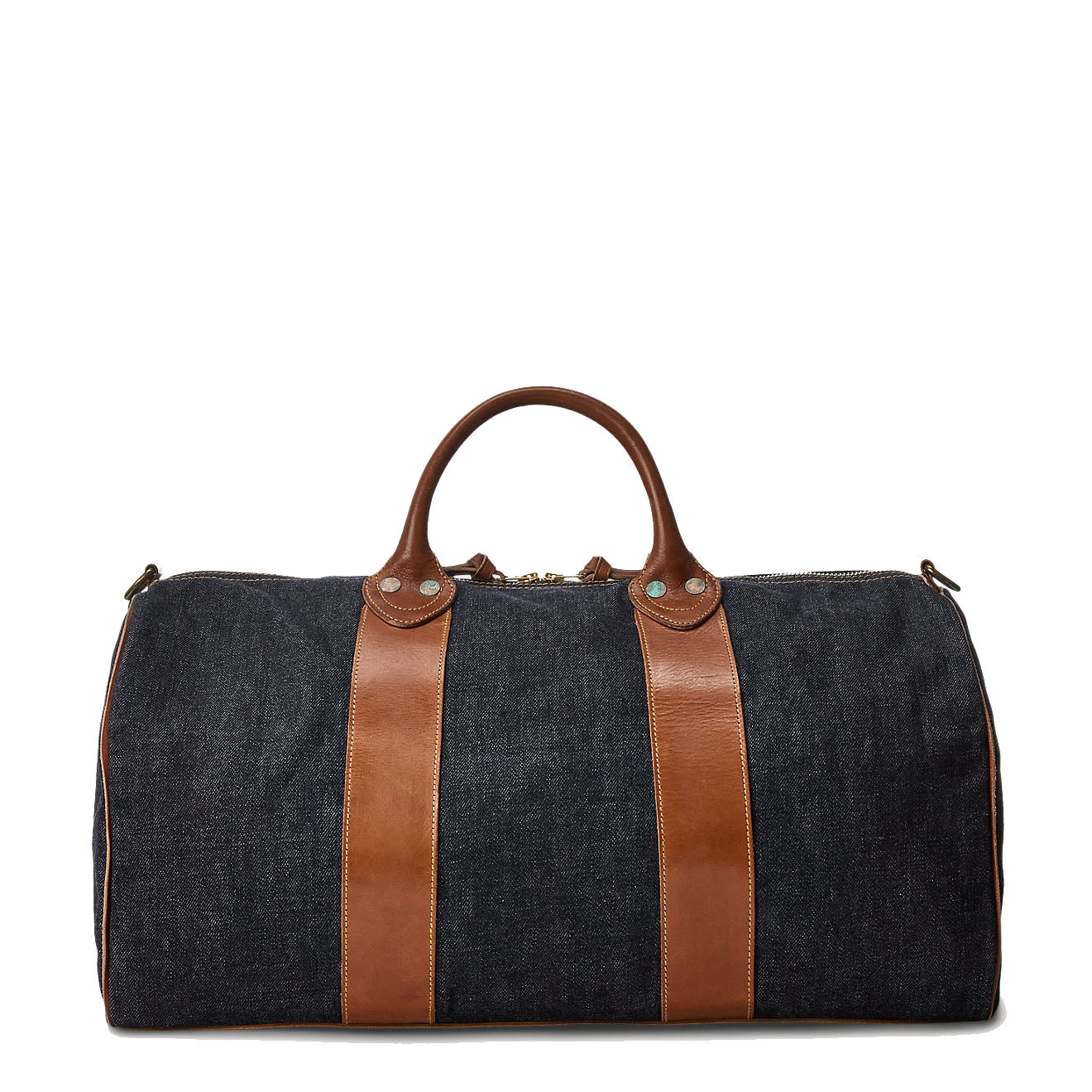 RRL by Ralph Lauren Leather-Trim Denim Duffel Indigo - The Sporting Lodge