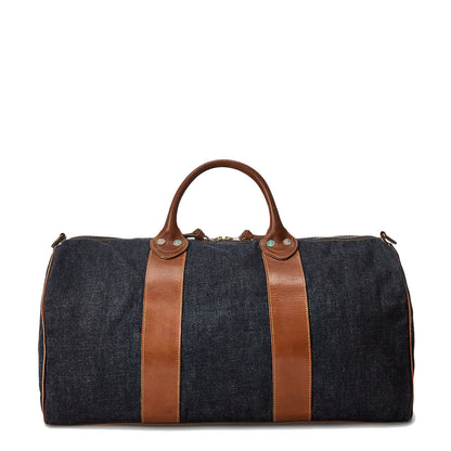 RRL by Ralph Lauren Leather-Trim Denim Duffel Indigo - The Sporting Lodge