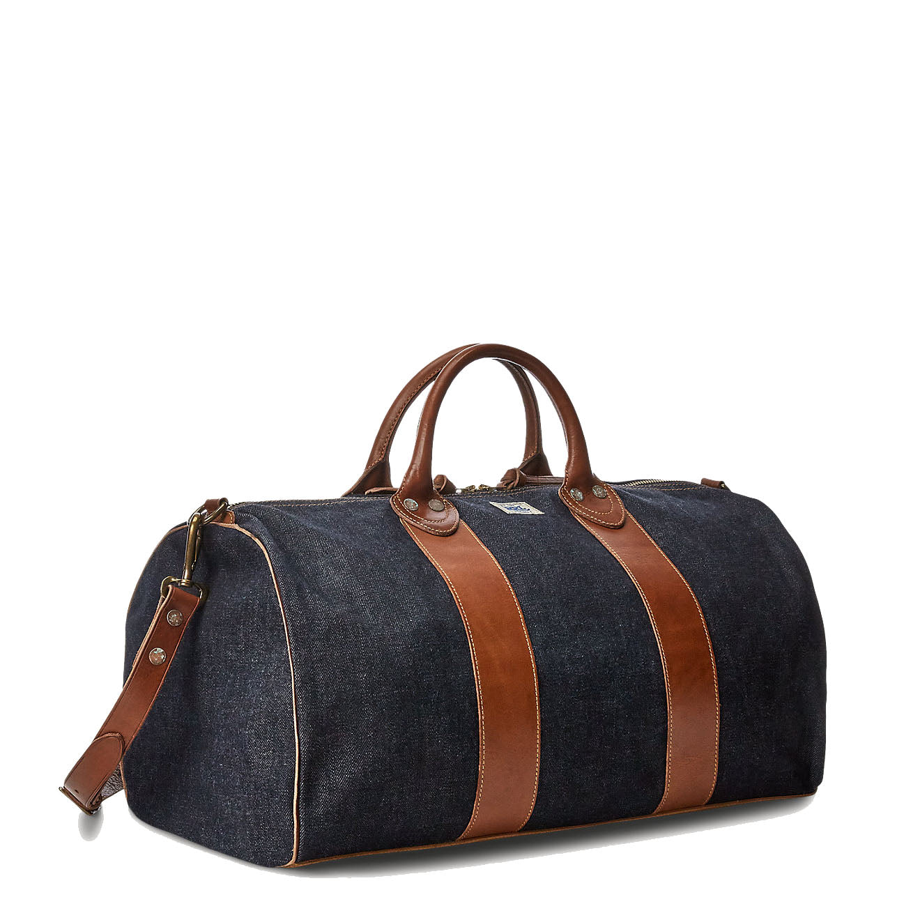 RRL by Ralph Lauren Leather-Trim Denim Duffel Indigo - The Sporting Lodge