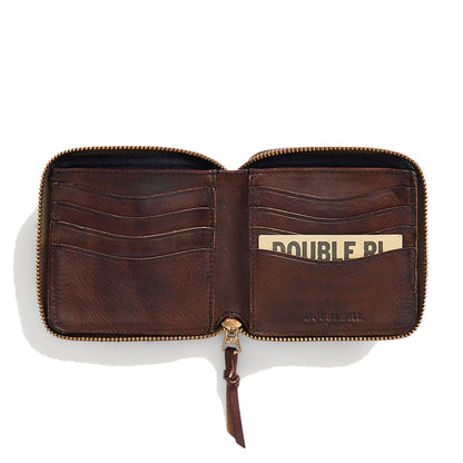 RRL by Ralph Lauren Leather Zip Wallet Dark Brown - The Sporting Lodge