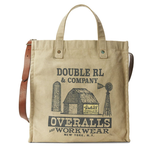 RRL by Ralph Lauren Logo Canvas Carpenter Tote Greige - The Sporting Lodge