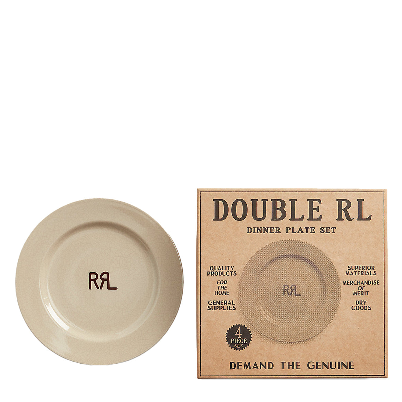 RRL by Ralph Lauren Logo Plate Set Cream / Brown - The Sporting Lodge