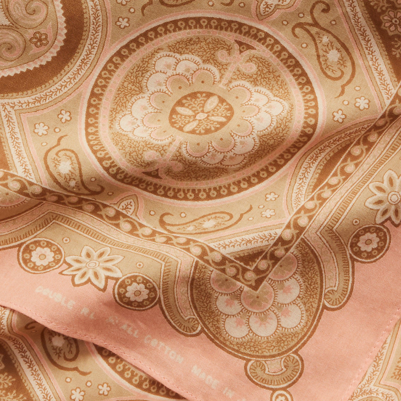 RRL by Ralph Lauren Medallion-Print Cotton Scarf Faded Pink / Cream / Brown - The Sporting Lodge