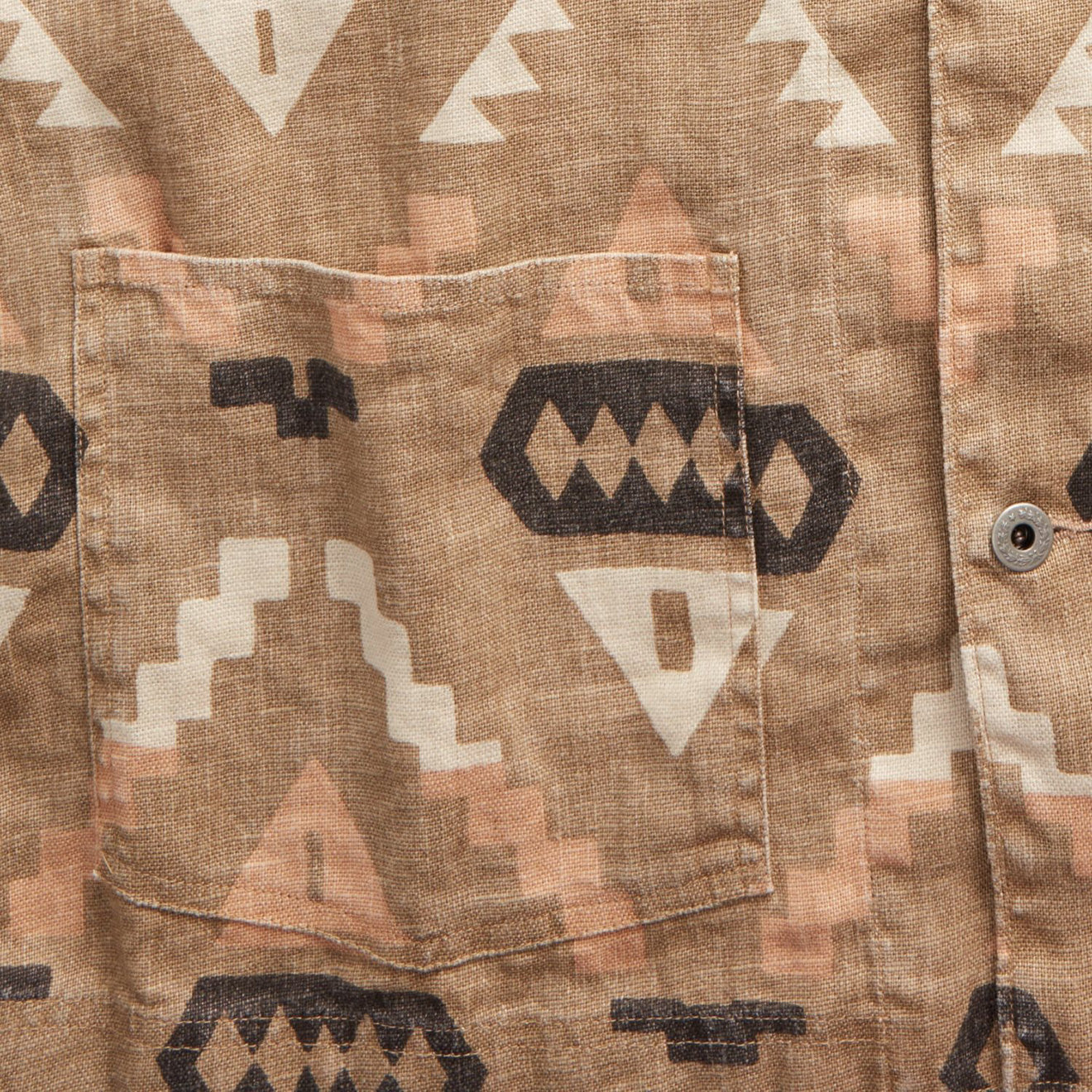 RRL by Ralph Lauren Print Linen Chore Jacket Stone / Green / Burnt Sienna - The Sporting Lodge