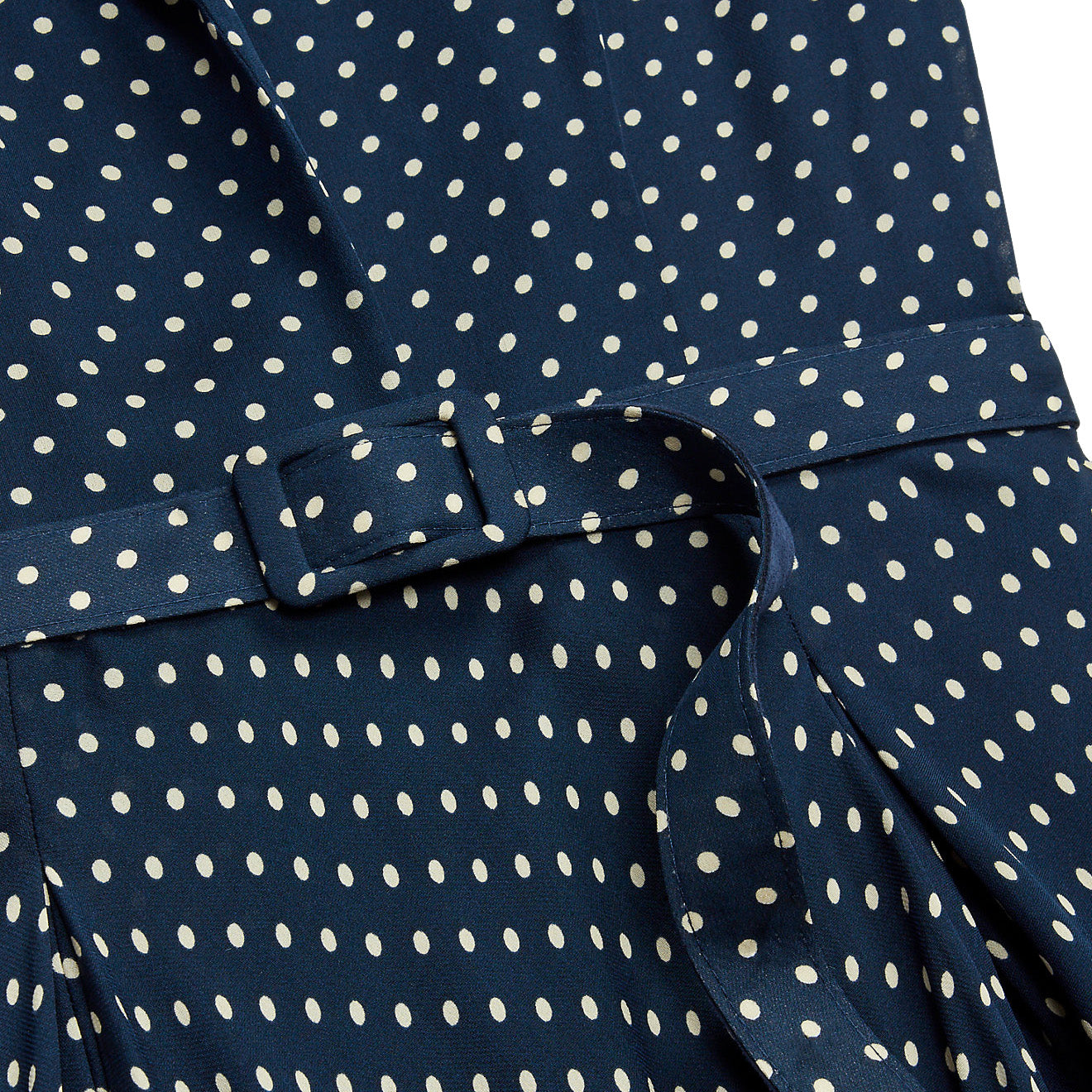RRL by Ralph Lauren Womens Polka-Dot Silk Georgette Dress Navy / Cream - The Sporting Lodge