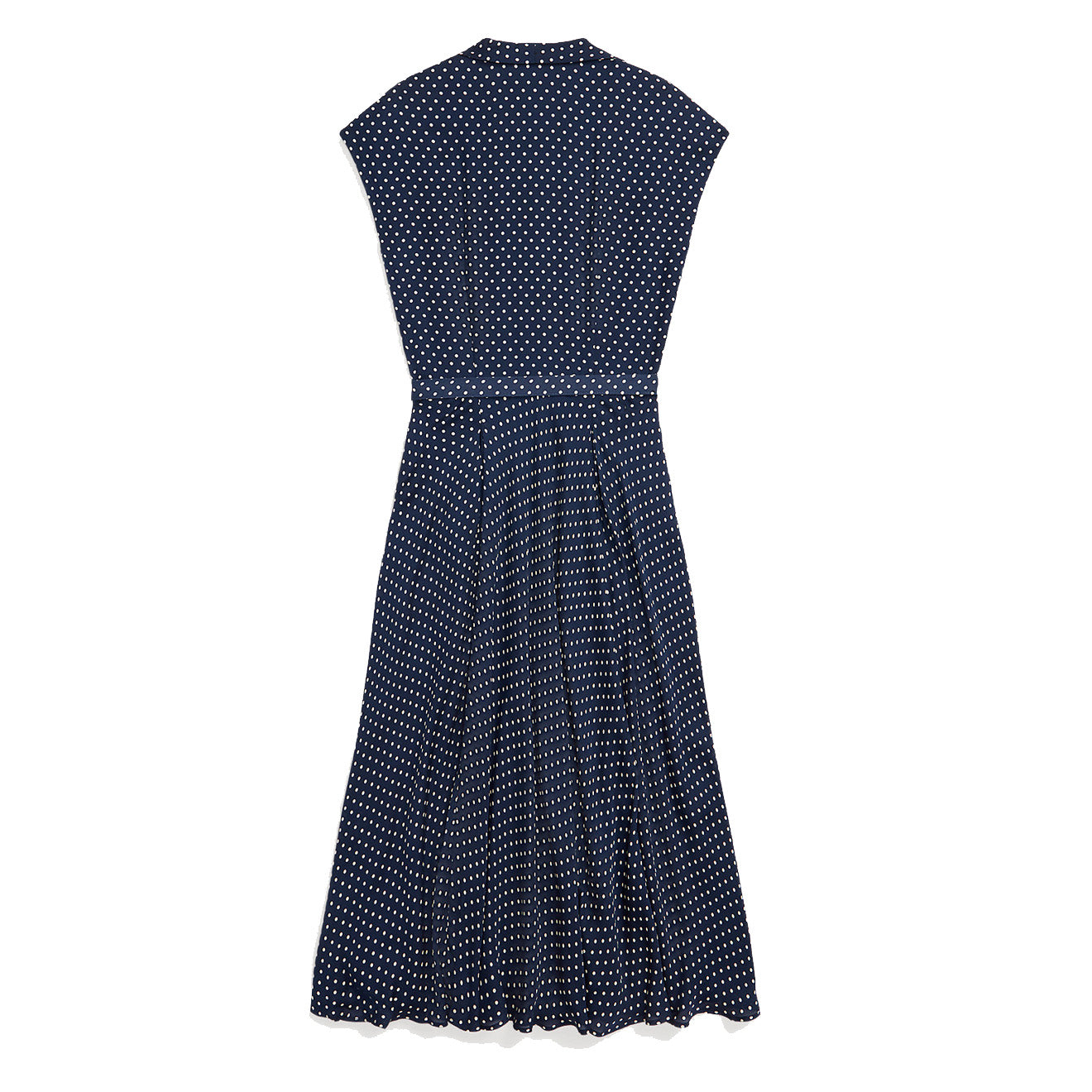 RRL by Ralph Lauren Womens Polka-Dot Silk Georgette Dress Navy / Cream - The Sporting Lodge