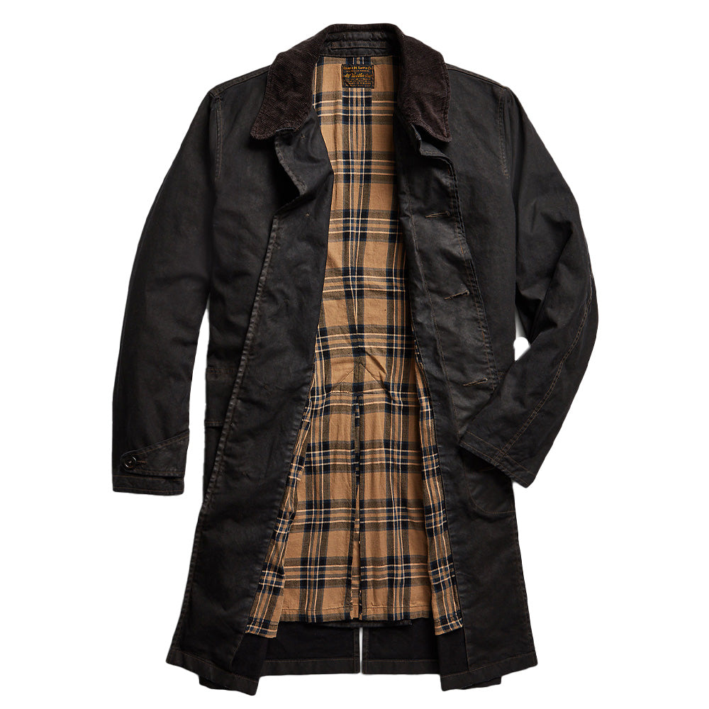 RRL by Ralph Lauren Waxed Cotton Coat Vintage Black The Sporting Lodge