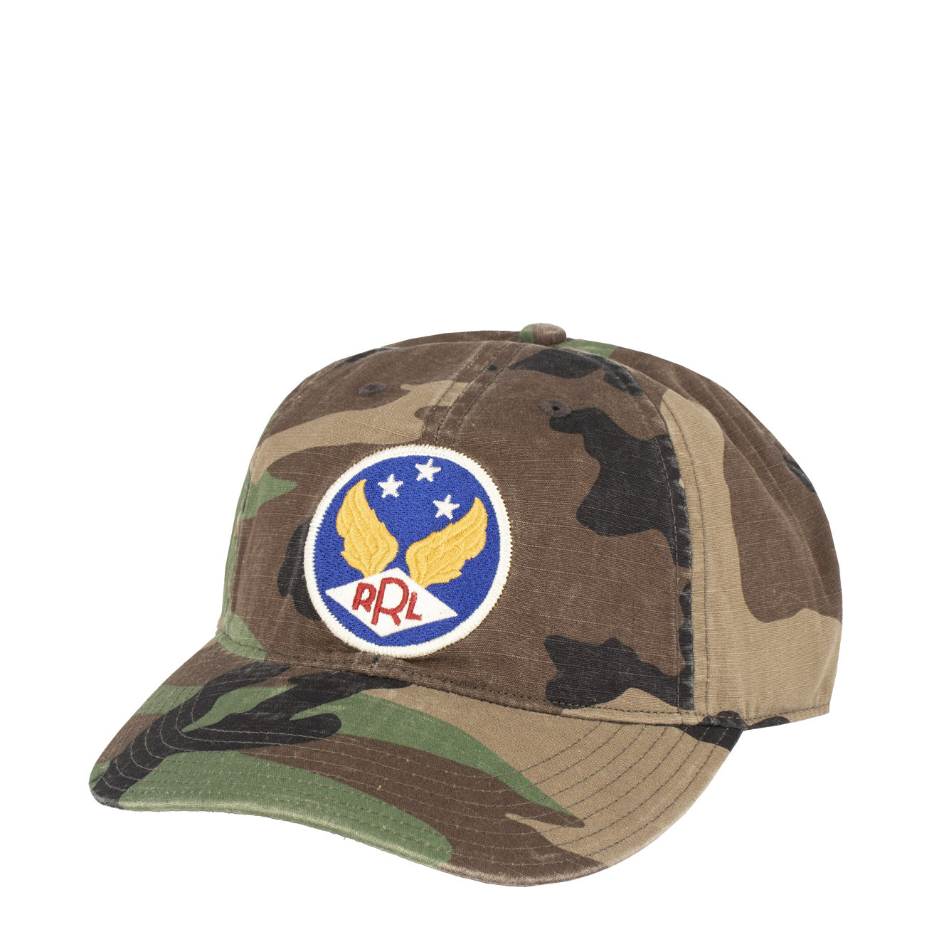 RRL by Ralph Lauren Winged Logo Camo Ball Cap Woodland Camo - The Sporting Lodge