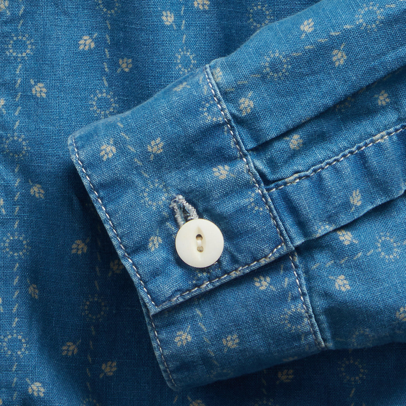 RRL by Ralph Lauren Womens Indigo Floral Cotton-Linen Shirt Jacket Indigo Multi - The Sporting Lodge