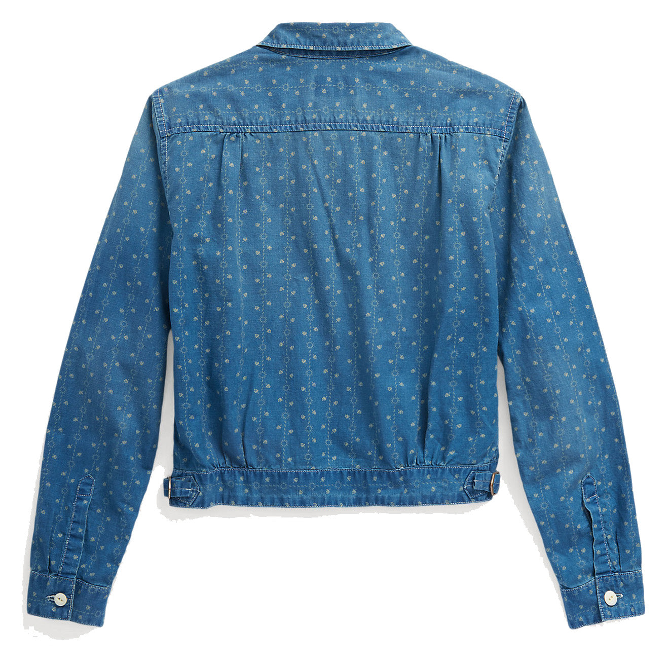 RRL by Ralph Lauren Womens Indigo Floral Cotton-Linen Shirt Jacket Indigo Multi - The Sporting Lodge