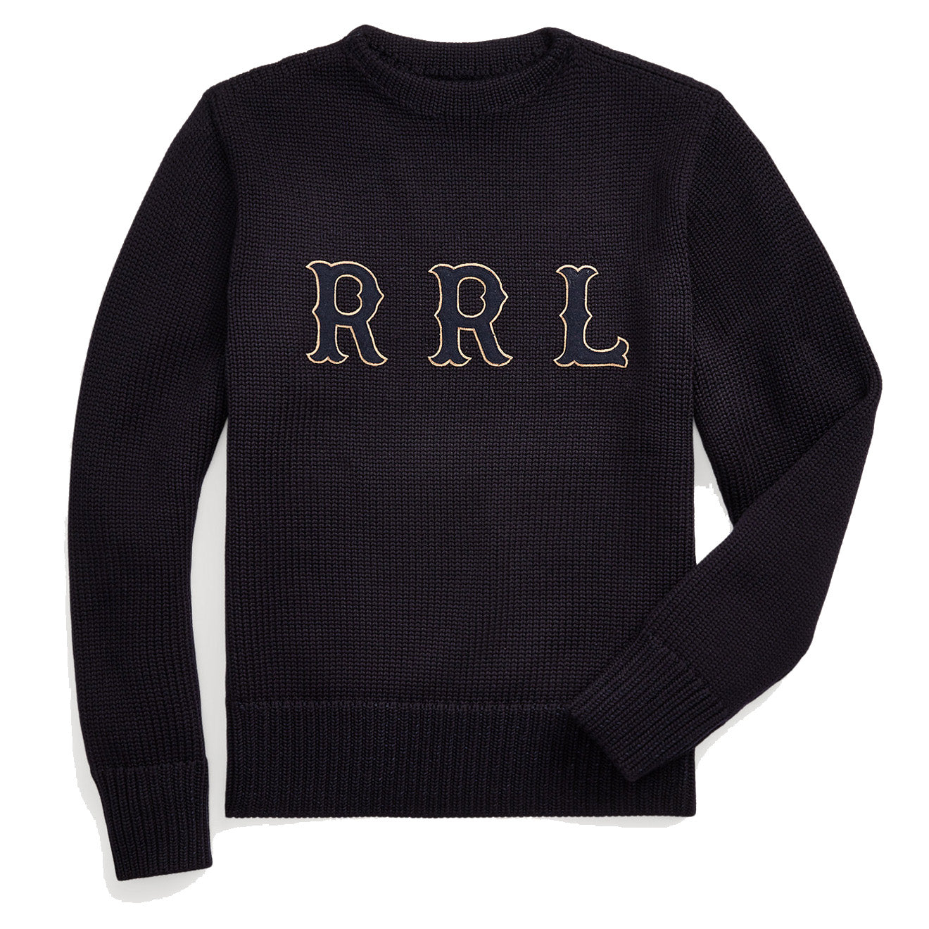 RRL by Ralph Lauren Appliqued Wool Jumper Navy - The Sporting Lodge