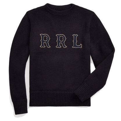 RRL by Ralph Lauren Appliqued Wool Jumper Navy - The Sporting Lodge