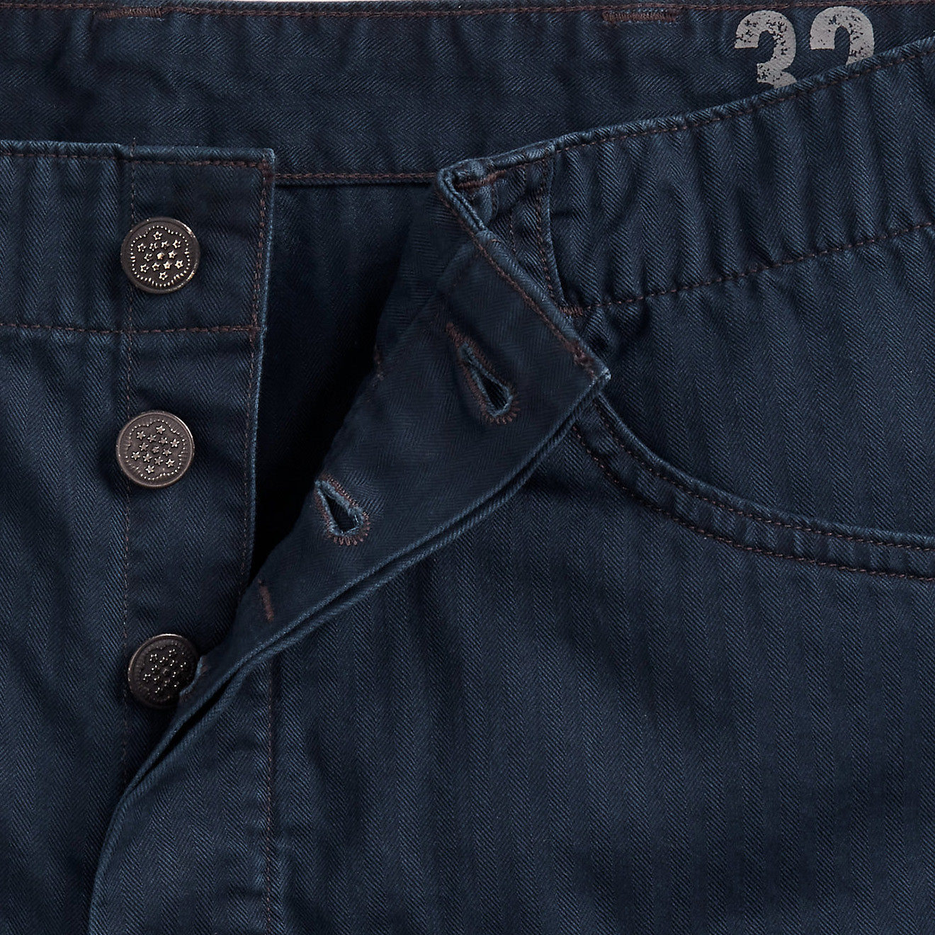 RRL by Ralph Lauren Herringbone Twill Field Short Navy - The Sporting Lodge