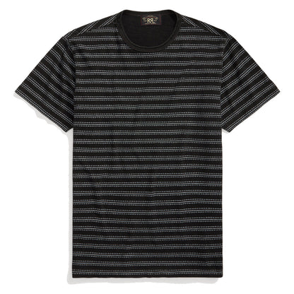 RRL by Ralph Lauren Indigo Striped Jersey T-Shirt Black Multi - The Sporting Lodge