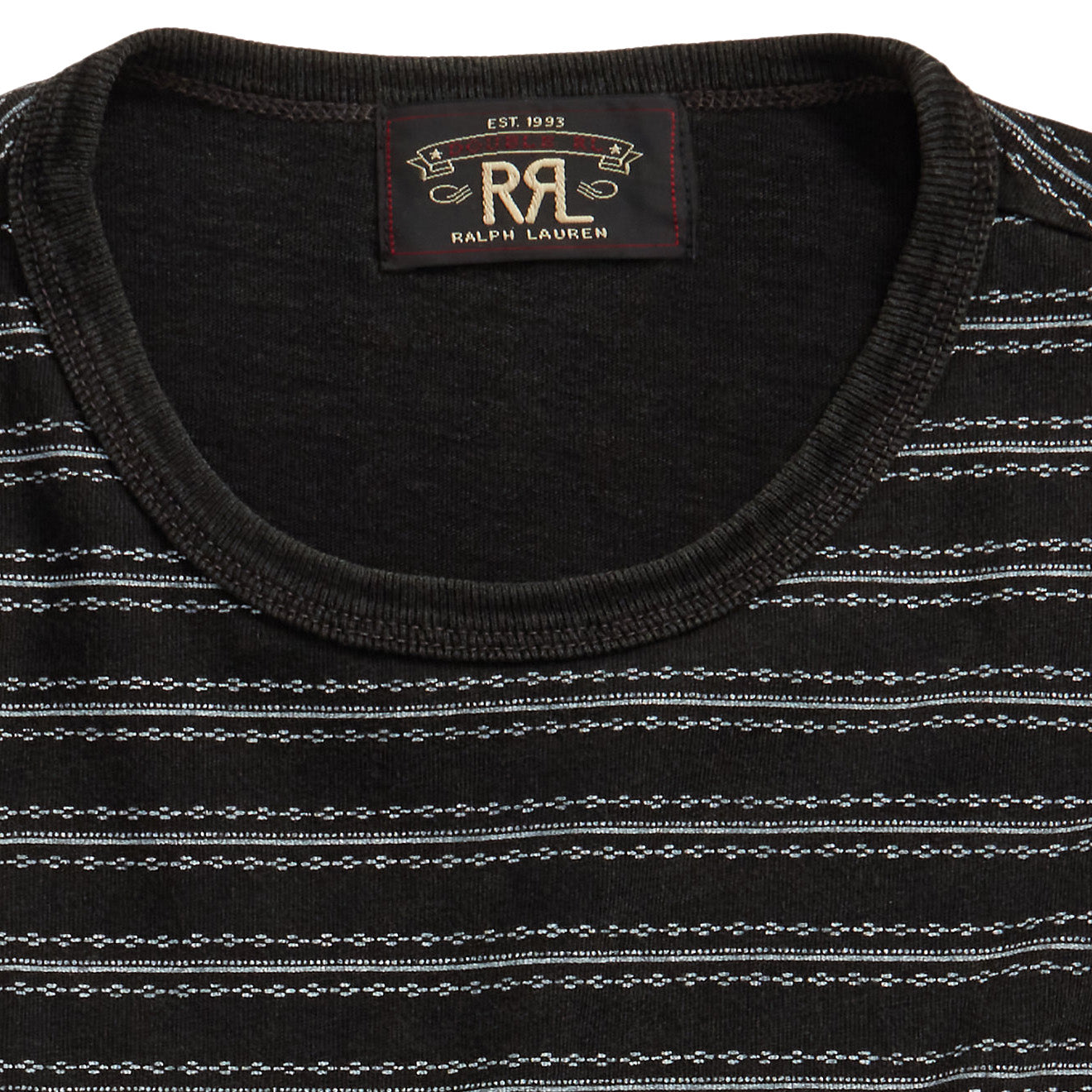 RRL by Ralph Lauren Indigo Striped Jersey T-Shirt Black Multi - The Sporting Lodge