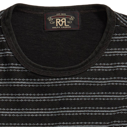 RRL by Ralph Lauren Indigo Striped Jersey T-Shirt Black Multi - The Sporting Lodge
