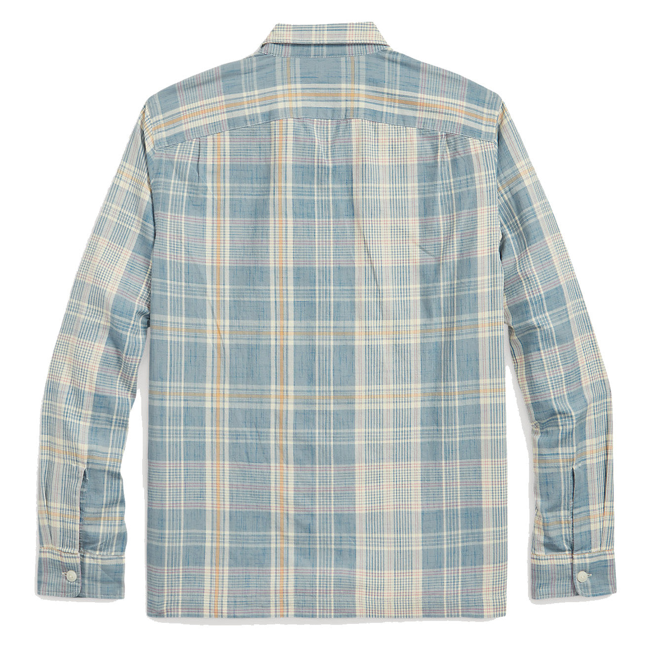 RRL by Ralph Lauren Madras Camp Shirt Light Blue - The Sporting Lodge