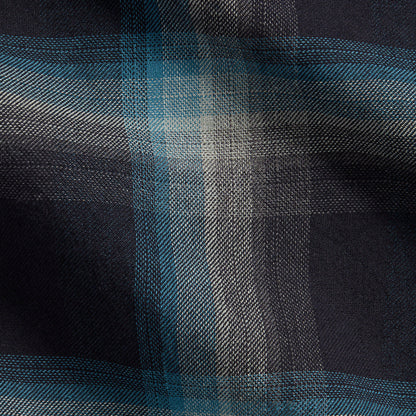 RRL by Ralph Lauren Plaid Jaspe Twill Camp Workshirt Black/Blue - The Sporting Lodge