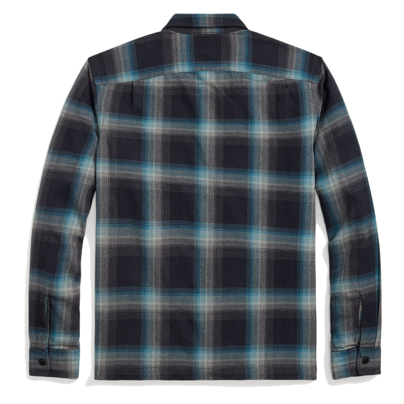 RRL by Ralph Lauren Plaid Jaspe Twill Camp Workshirt Black/Blue - The Sporting Lodge