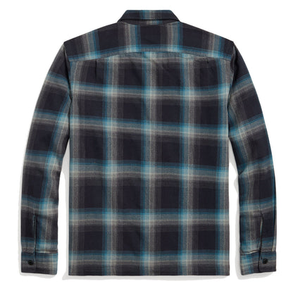 RRL by Ralph Lauren Plaid Jaspe Twill Camp Workshirt Black/Blue - The Sporting Lodge