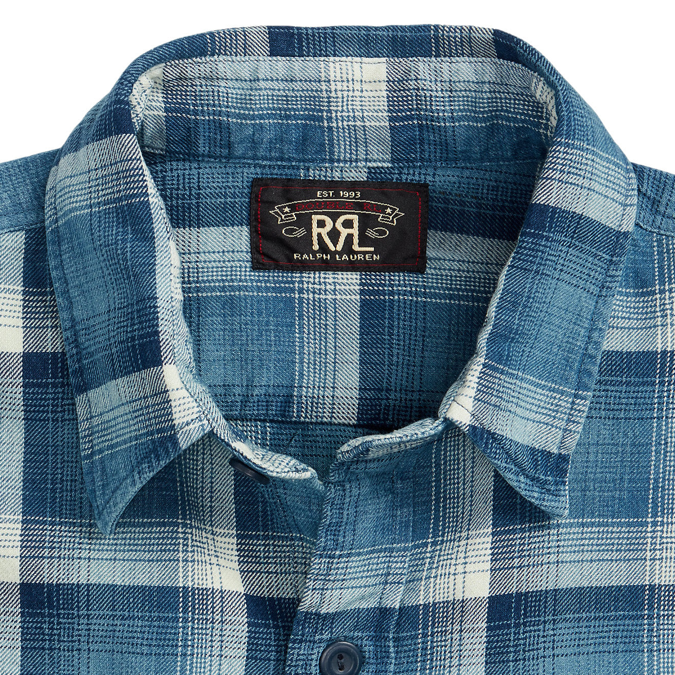 RRL by Ralph Lauren Plaid Twill Workshirt Indigo / Cream - The Sporting Lodge
