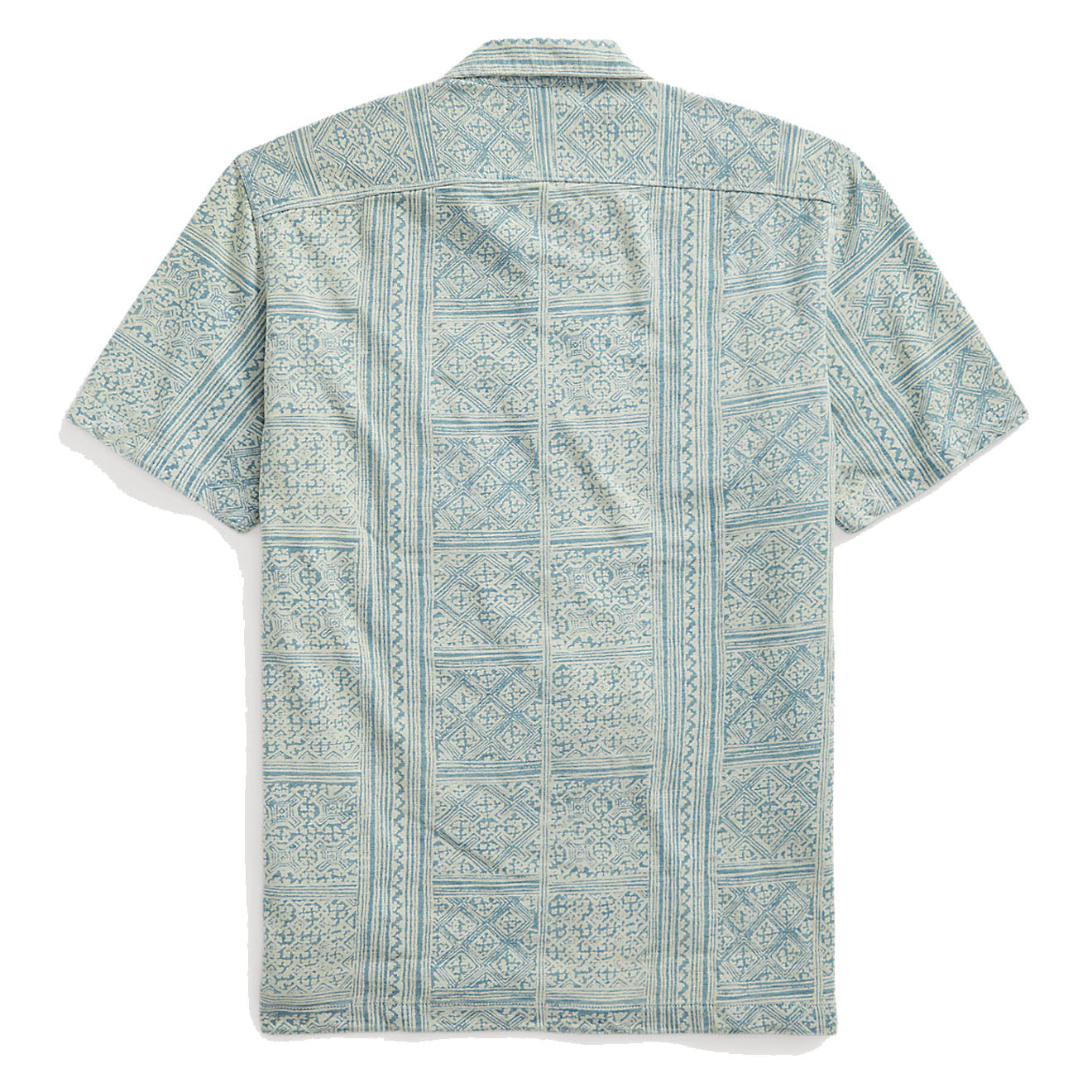 RRL by Ralph Lauren Print Indigo Jersey Camp Shirt Indigo/Cream - The Sporting Lodge