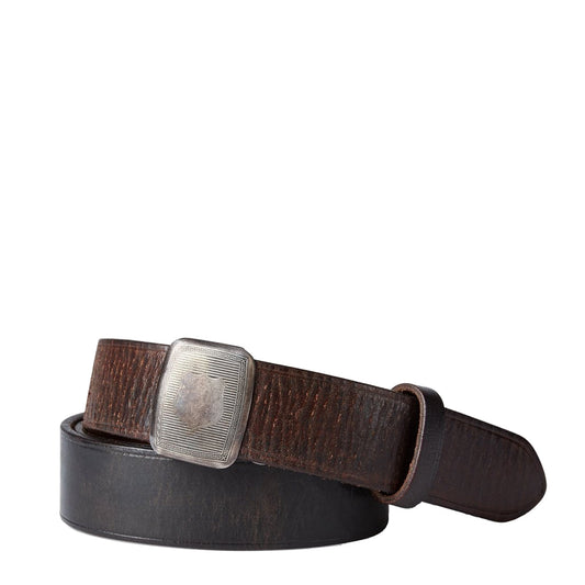 RRL by Ralph Lauren Vincennes Casual Tumbled Leather Belt Black - The Sporting Lodge