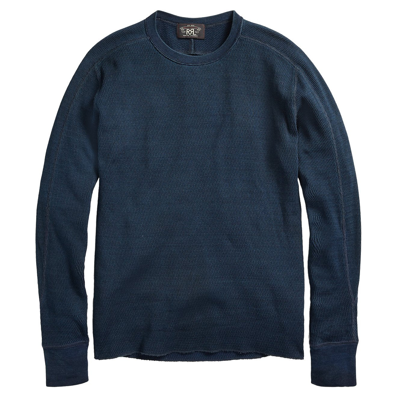 RRL by Ralph Lauren Jacquard-Knit Crew Neck L/S T-Shirt Rinsed