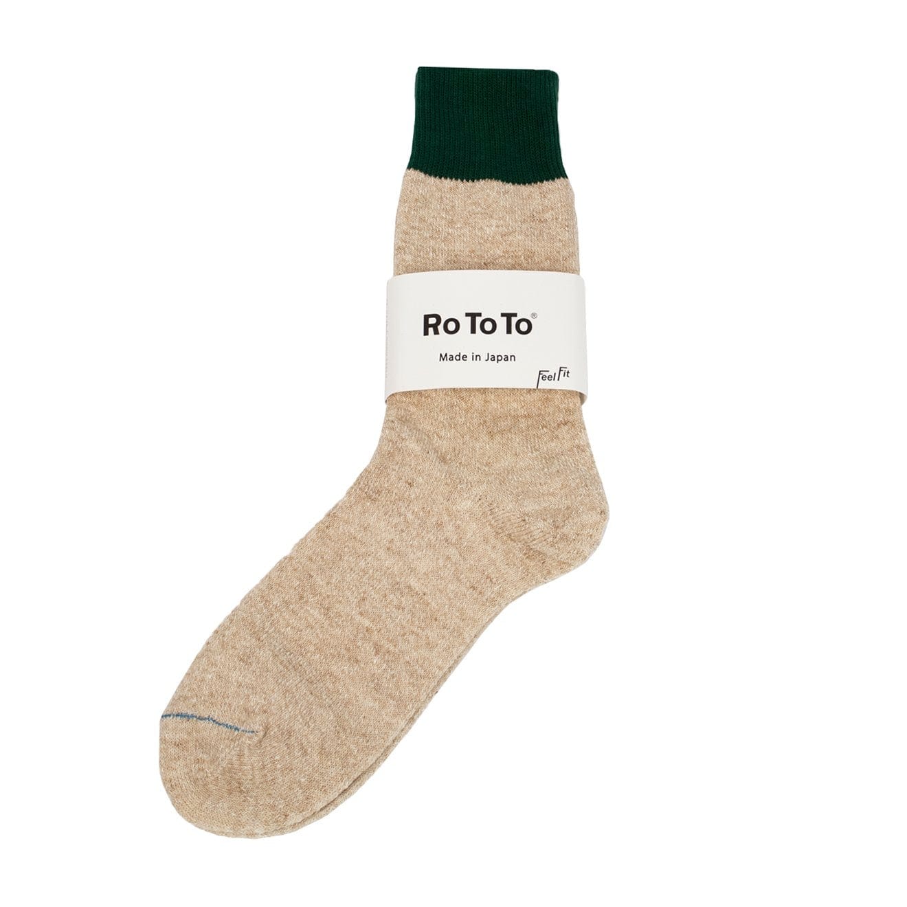 RoToTo Double Face Socks Green / Medium Beige - The Sporting Lodge