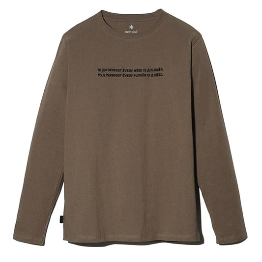 Snow Peak Typography Long Sleeve Tee Brown - The Sporting Lodge