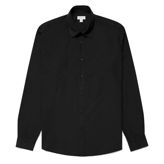 Sunspel L/S Shirt Black - The Sporting Lodge