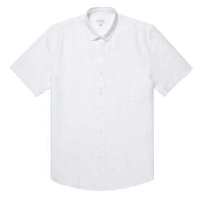 Sunspel SS Linen Shirt White - The Sporting Lodge