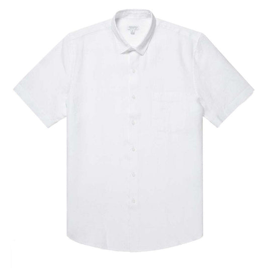 Sunspel SS Linen Shirt White - The Sporting Lodge