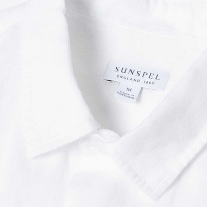 Sunspel SS Linen Shirt White - The Sporting Lodge