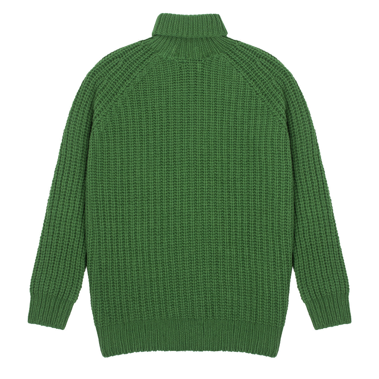 Sunspel Womens Chunky Roll Neck Jumper Bright Green