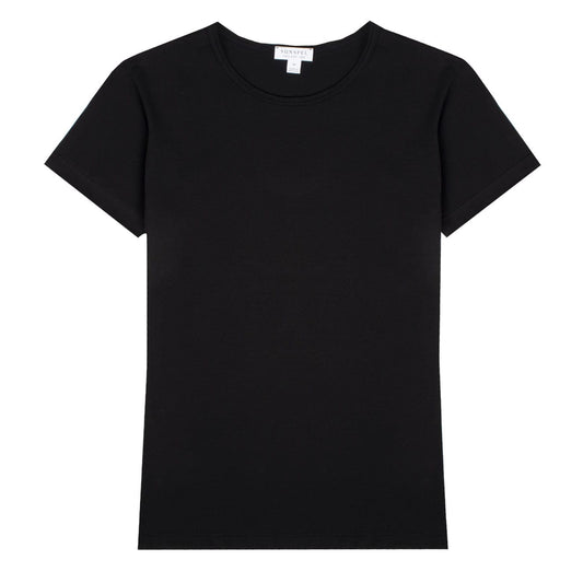 Sunspel Womens Classic T-Shirt Black - The Sporting Lodge