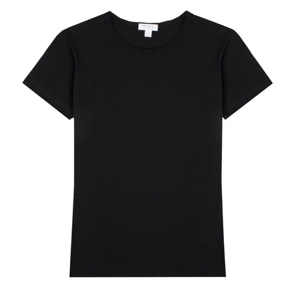 Sunspel Womens Classic T-Shirt Black - The Sporting Lodge