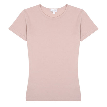 Sunspel Womens Classic T-Shirt Shell Pink - The Sporting Lodge