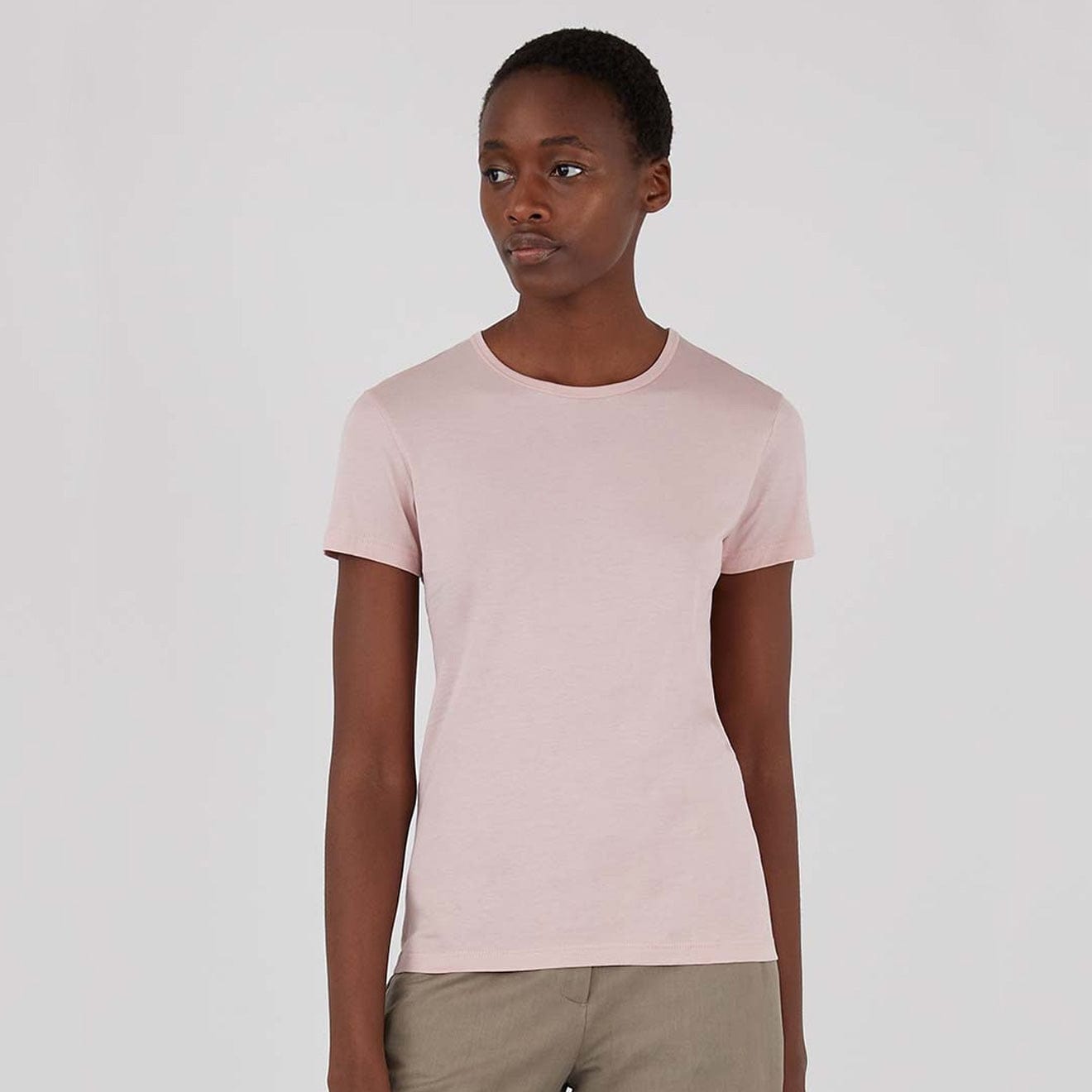 Sunspel Womens Classic T-Shirt Shell Pink - The Sporting Lodge