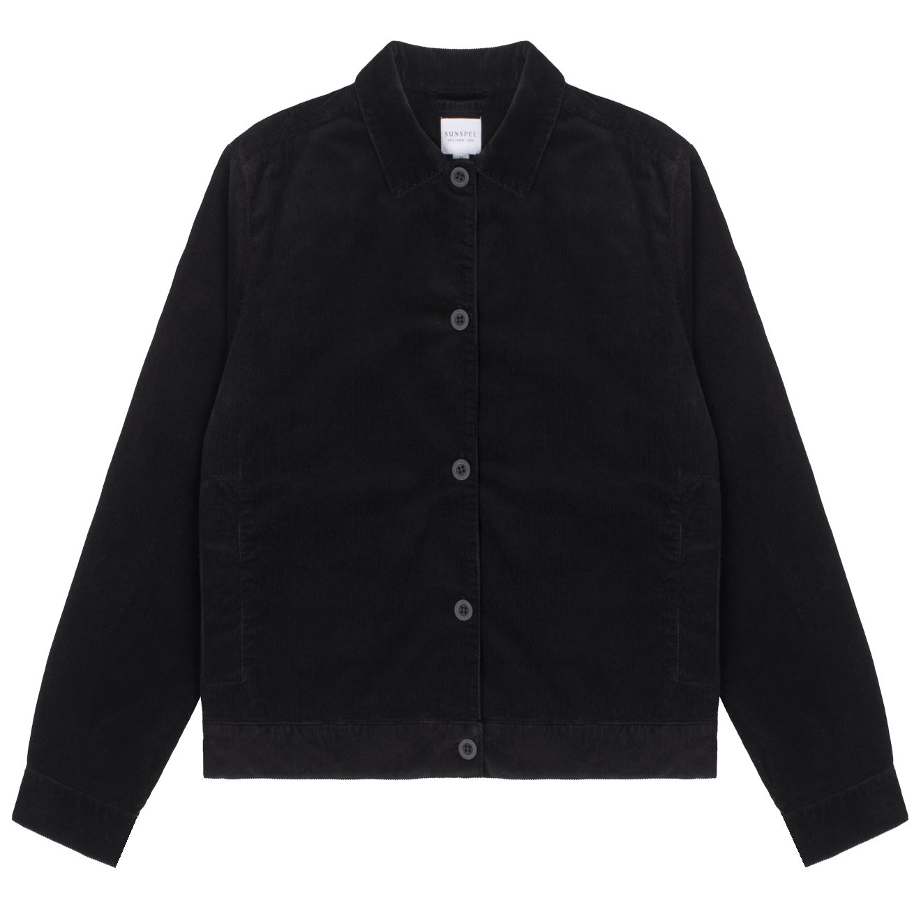 Sunspel Womens Corduroy Boxy Jacket Black - The Sporting Lodge