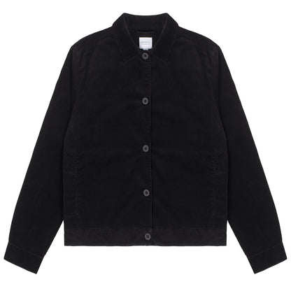Sunspel Womens Corduroy Boxy Jacket Black - The Sporting Lodge