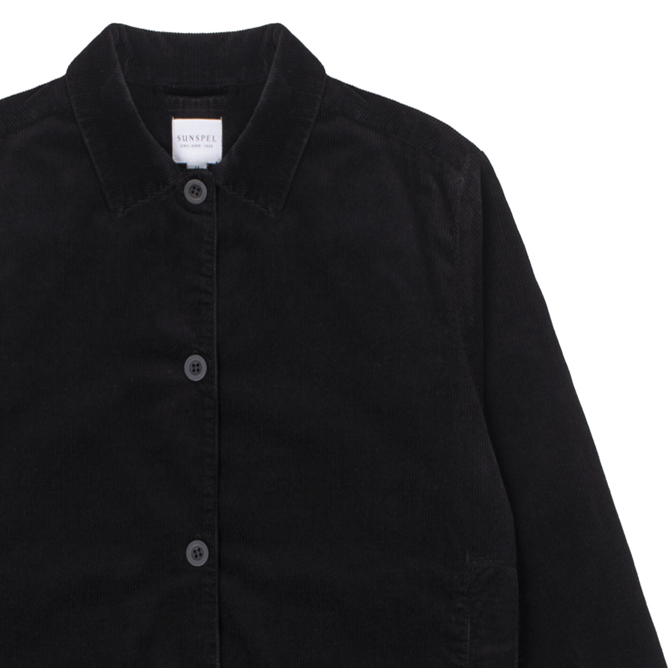 Sunspel Womens Corduroy Boxy Jacket Black - The Sporting Lodge