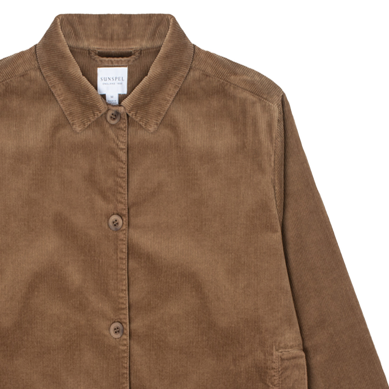 Sunspel Womens Corduroy Boxy Jacket Dark Camel - The Sporting Lodge