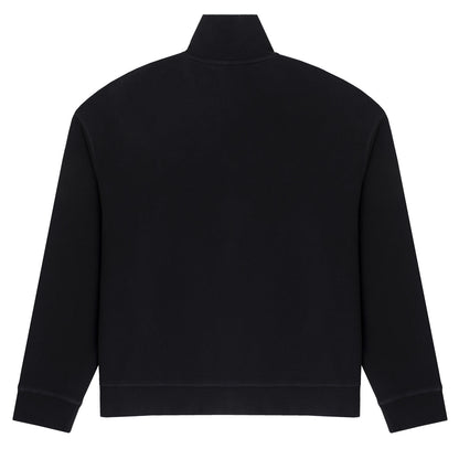 Sunspel Womens Half Zip Loopback Sweatshirt Black - The Sporting Lodge