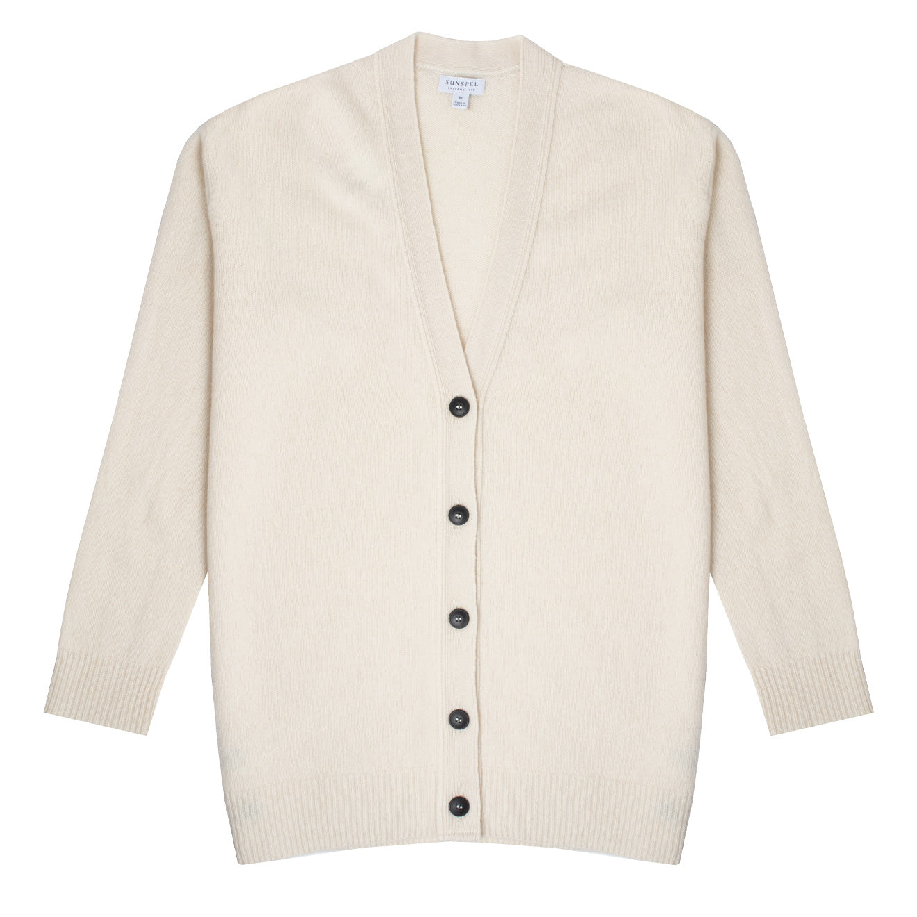 Sunspel Womens Lambswool Cardigan Ecru - The Sporting Lodge