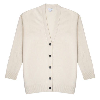 Sunspel Womens Lambswool Cardigan Ecru - The Sporting Lodge