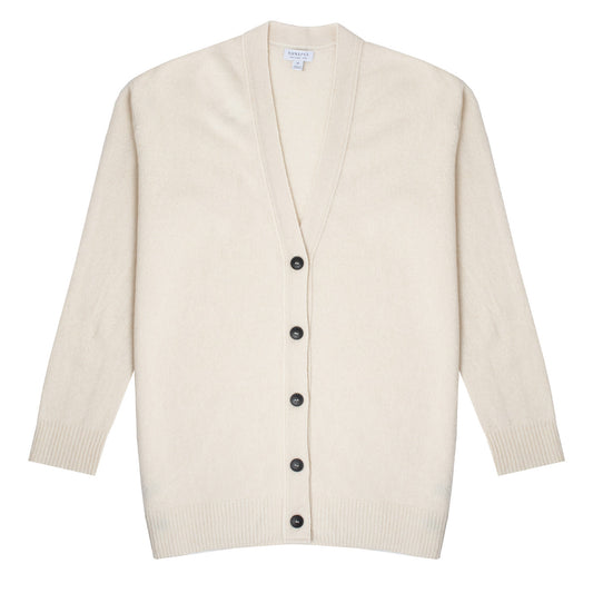 Sunspel Womens Lambswool Cardigan Ecru - The Sporting Lodge