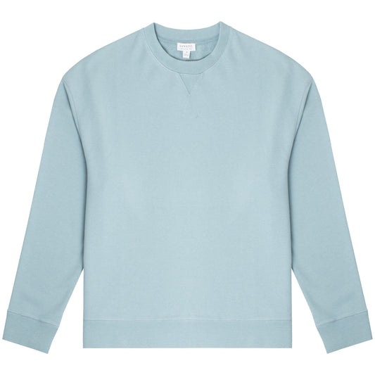 Sunspel Womens Loopback Sweatshirt Storm Blue - The Sporting Lodge