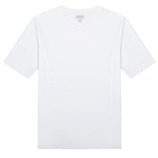 Sunspel Womens Mid Sleeve T-Shirt White - The Sporting Lodge